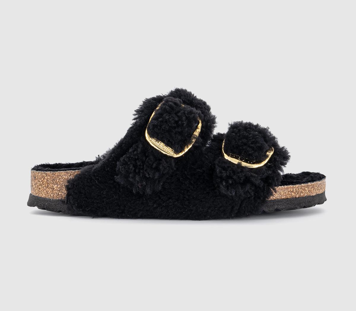BIRKENSTOCKArizona Big Buckle Teddy Sandals BIRKENSTOCKArizona Big Buckle Teddy SandalsBlack Gold Laf