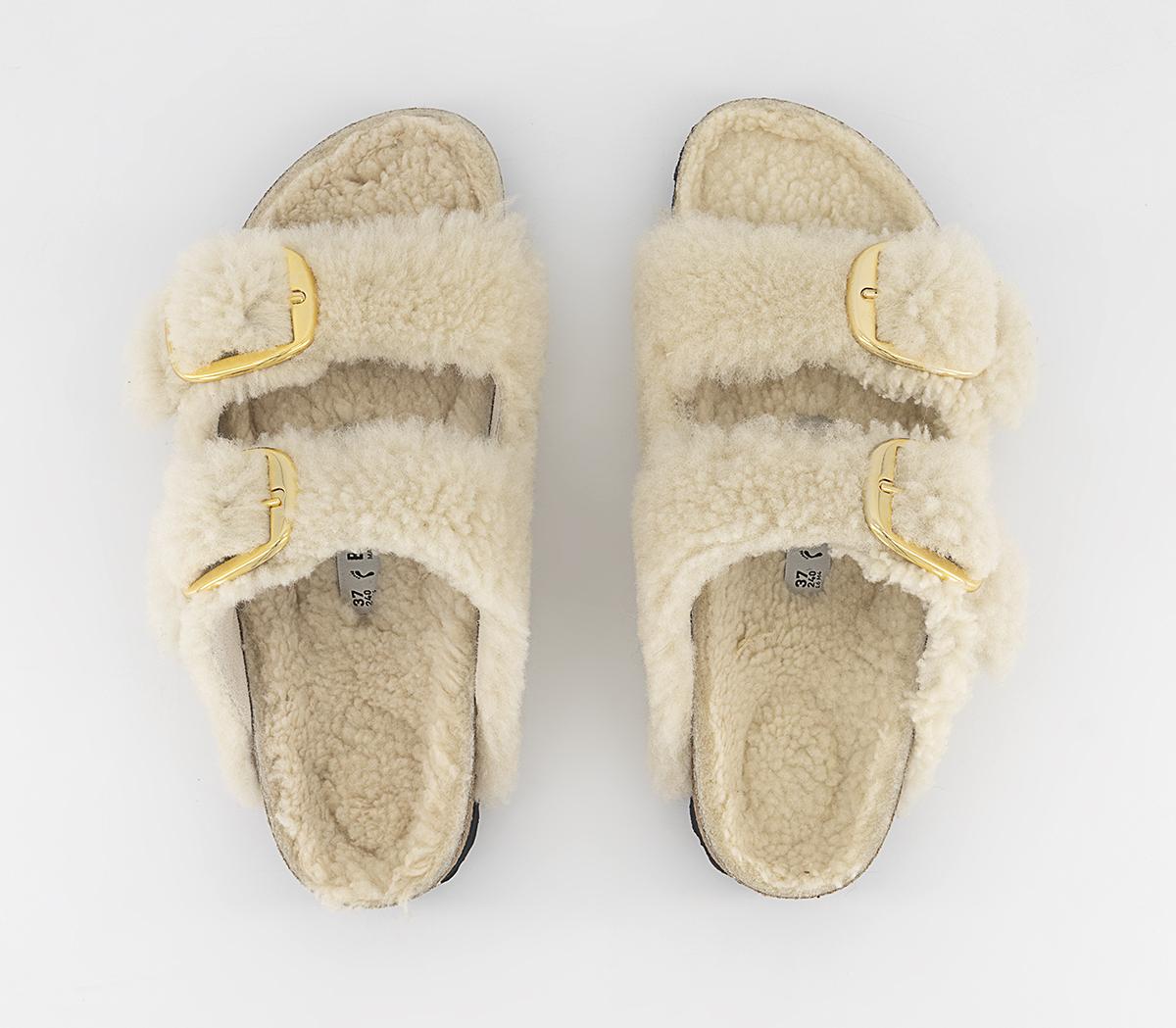 BIRKENSTOCKArizona Big Buckle Teddy SandalsEggshell