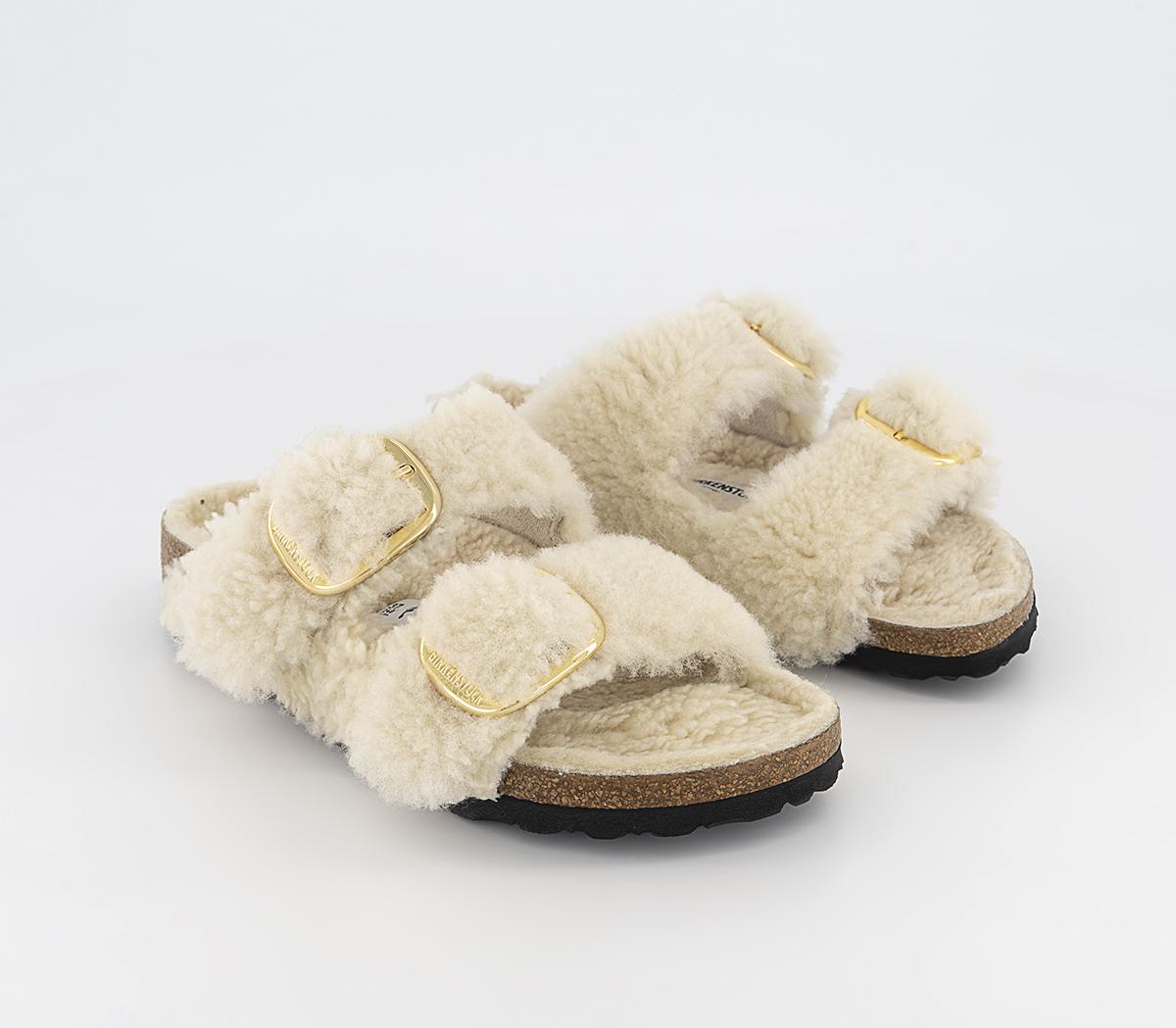 BIRKENSTOCKArizona Big Buckle Teddy SandalsEggshell