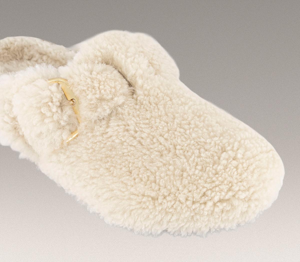 BIRKENSTOCK Boston Big Buckle Teddy Clogs Eggshell Shearling