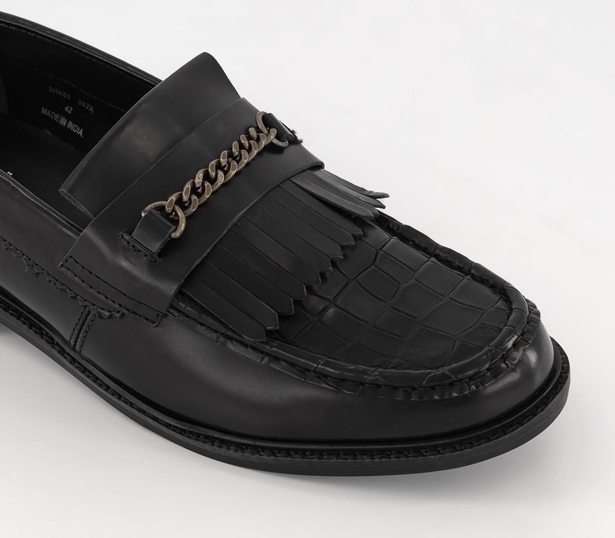 Hudson LondonArcher Chain LoafersBlack