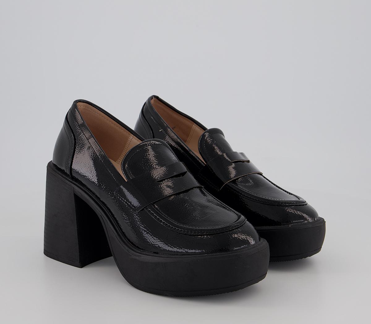 raid estera chunky heeled loafer shoes in black