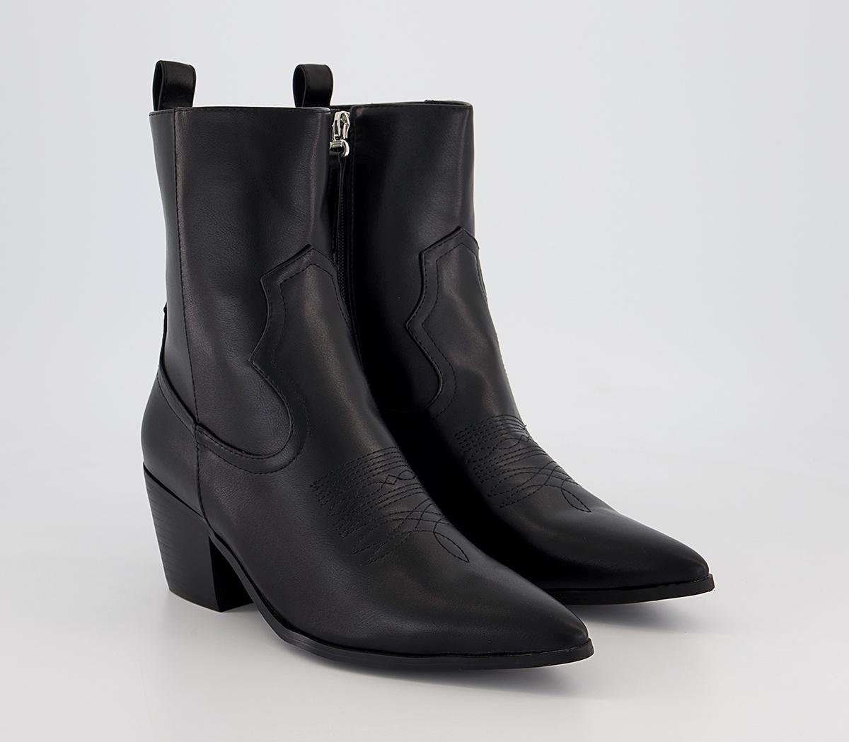 Raid Jessa Western Ankle Boots Black - Women's Ankle Boots