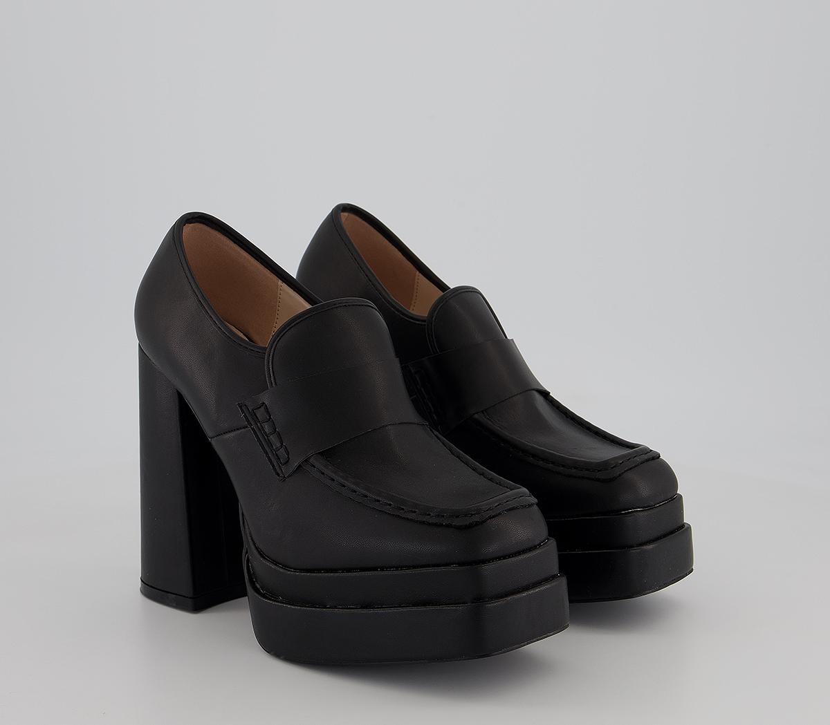 Raid Fancy Platform Loafers Black - Women’s Loafers