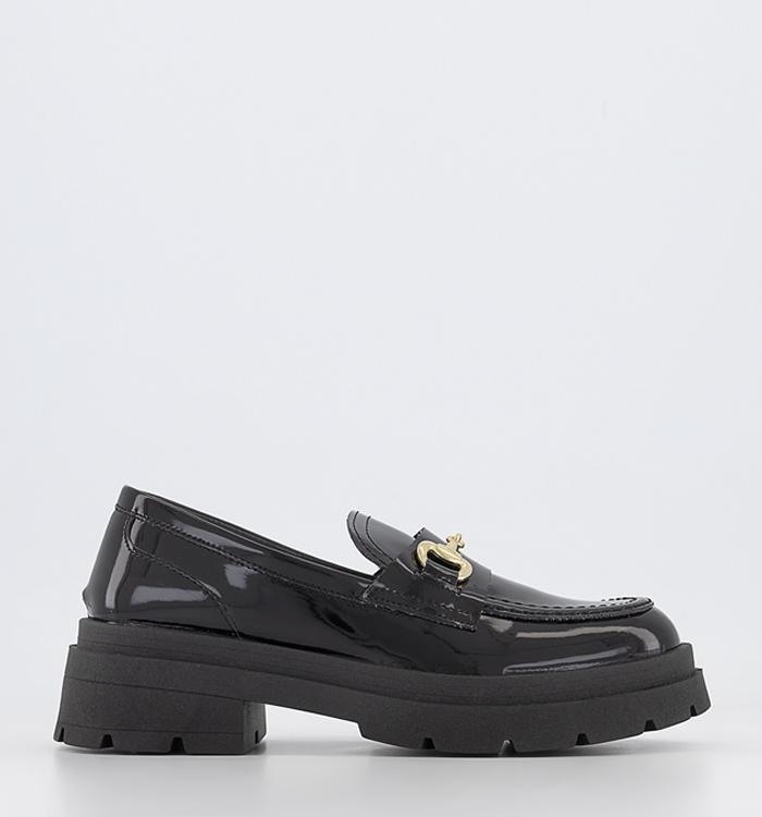 OFFICE Frenchie Patent Snaffle Chunky Loafers Black Patent