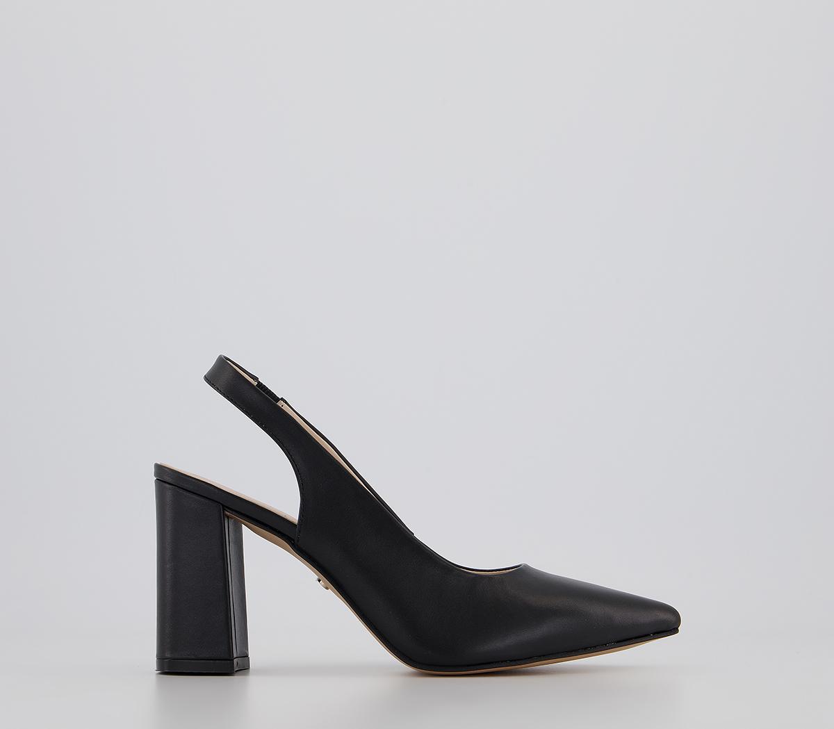 OFFICEManhattan Slingback Point Court Heels Black Leather