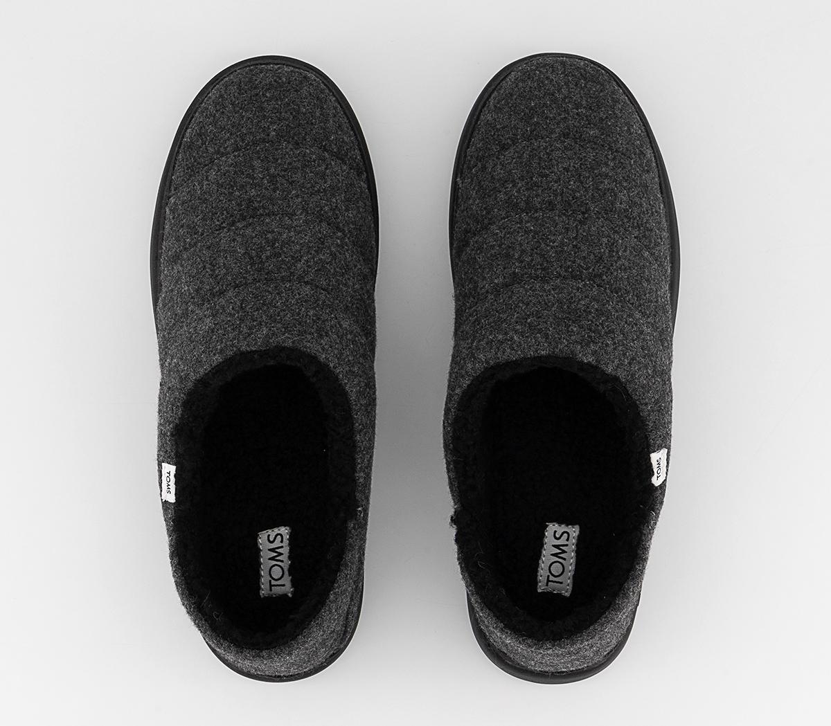 TOMS Ezra Slippers Black - Flat Shoes for Women