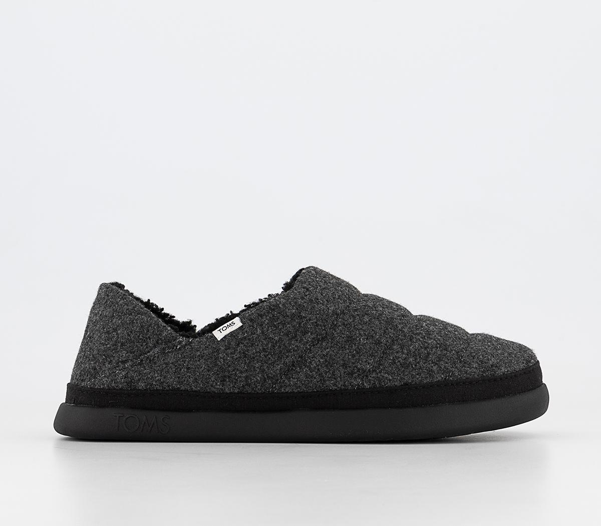 TOMS Ezra Slippers Black Flat Shoes for Women