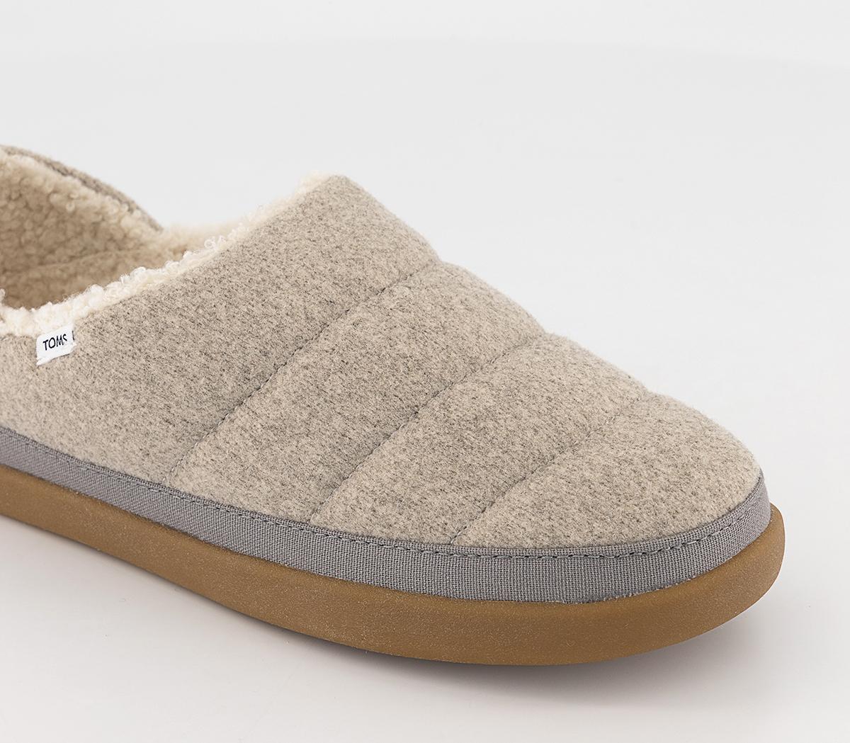 TOMS Ezra Slippers Grey Flat Shoes for Women