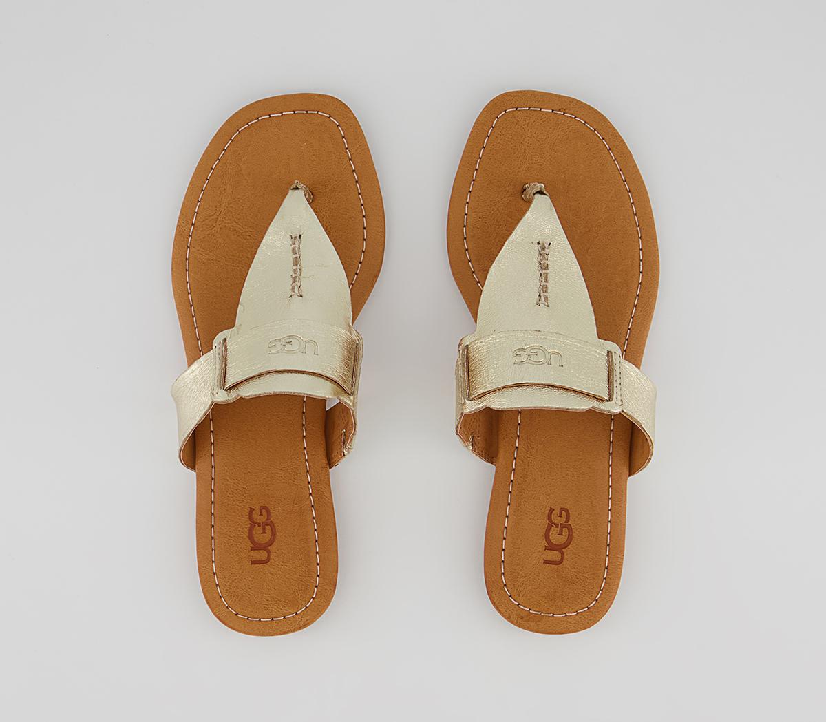 UGG Gaila Toe Thong Sandals UGG Gaila Toe Thong Sandals Gold Metallic