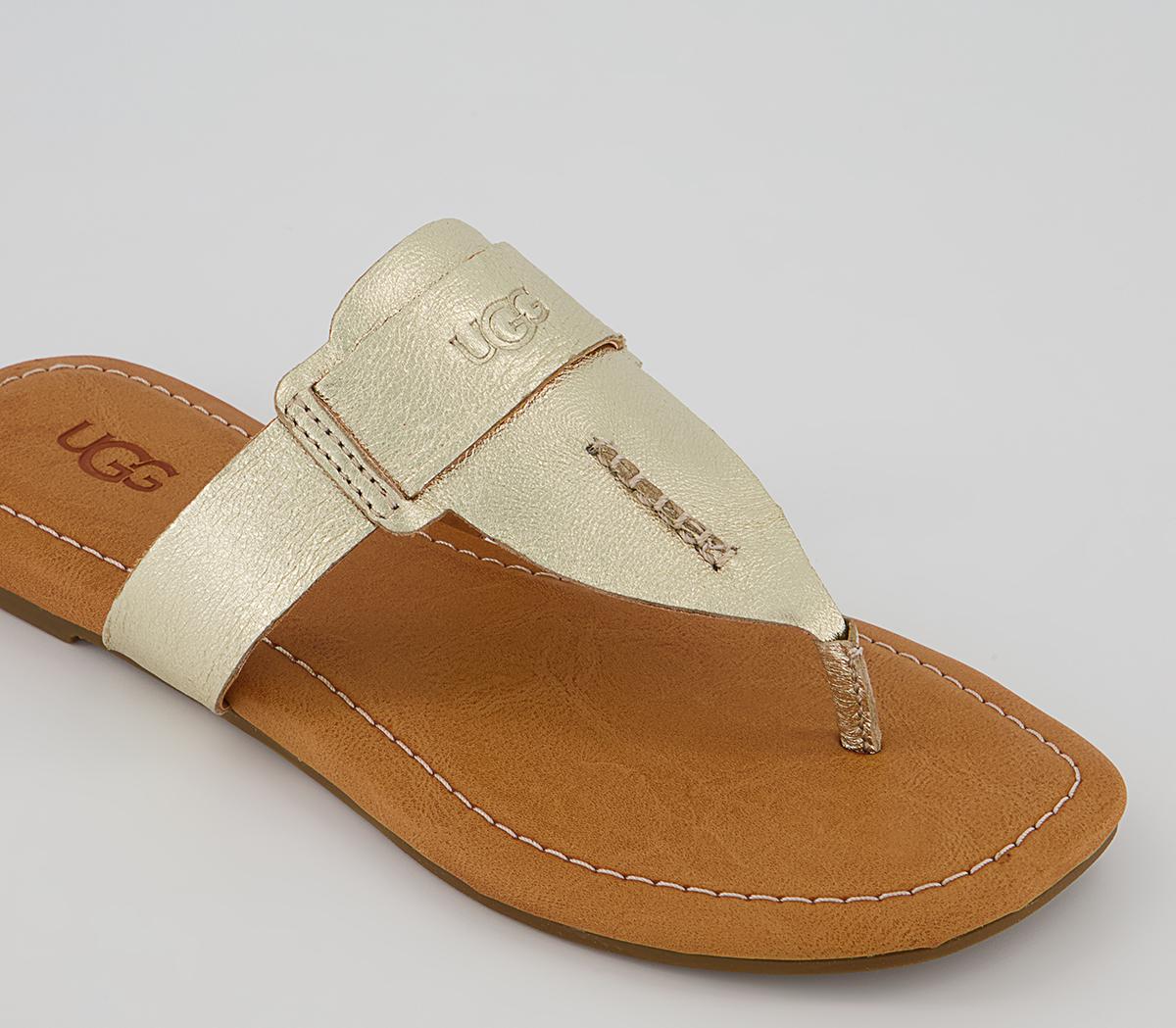 UGG Gaila Toe Thong Sandals UGG Gaila Toe Thong Sandals Gold Metallic