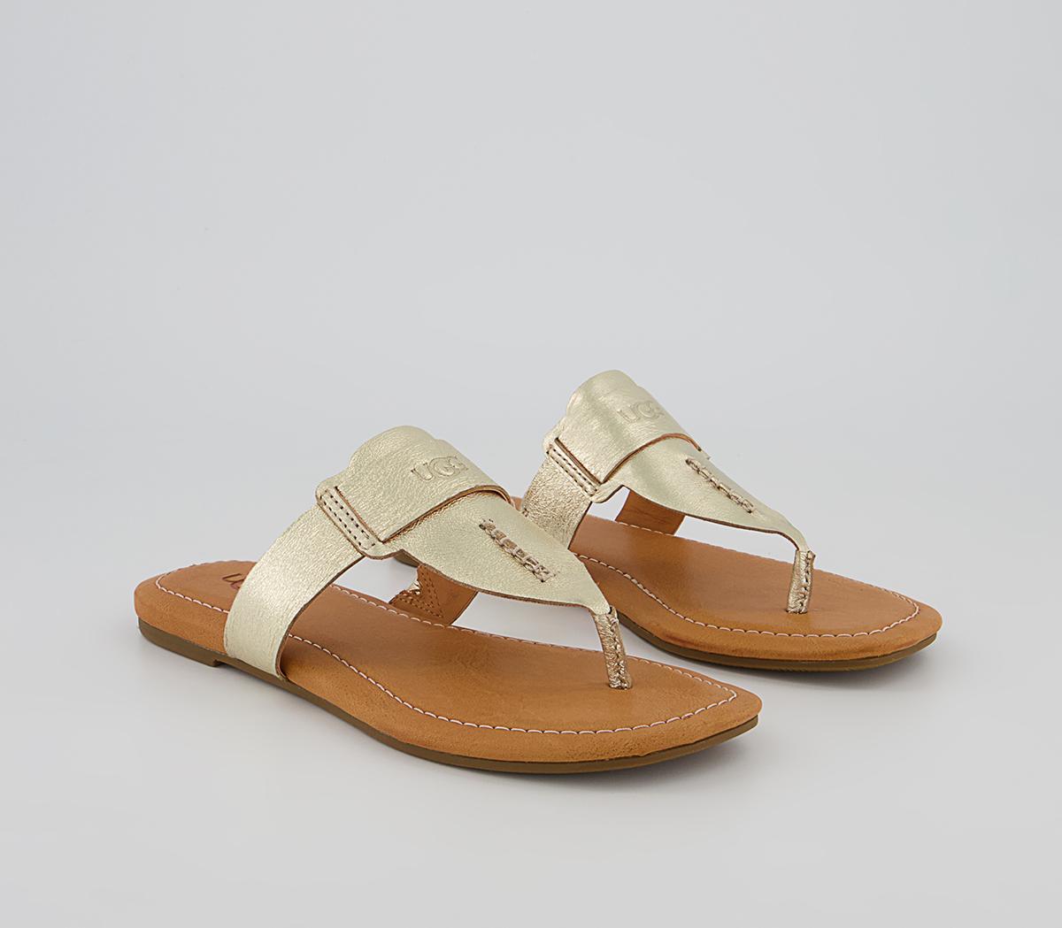 UGG Gaila Toe Thong Sandals UGG Gaila Toe Thong Sandals Gold Metallic