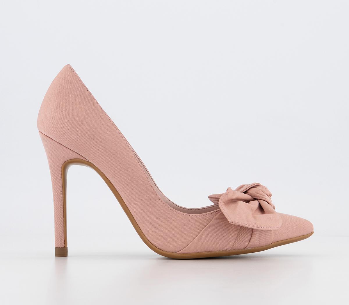 Ted Baker Hyana Moire Satin Bow Court Dusty Pink Mid Heels