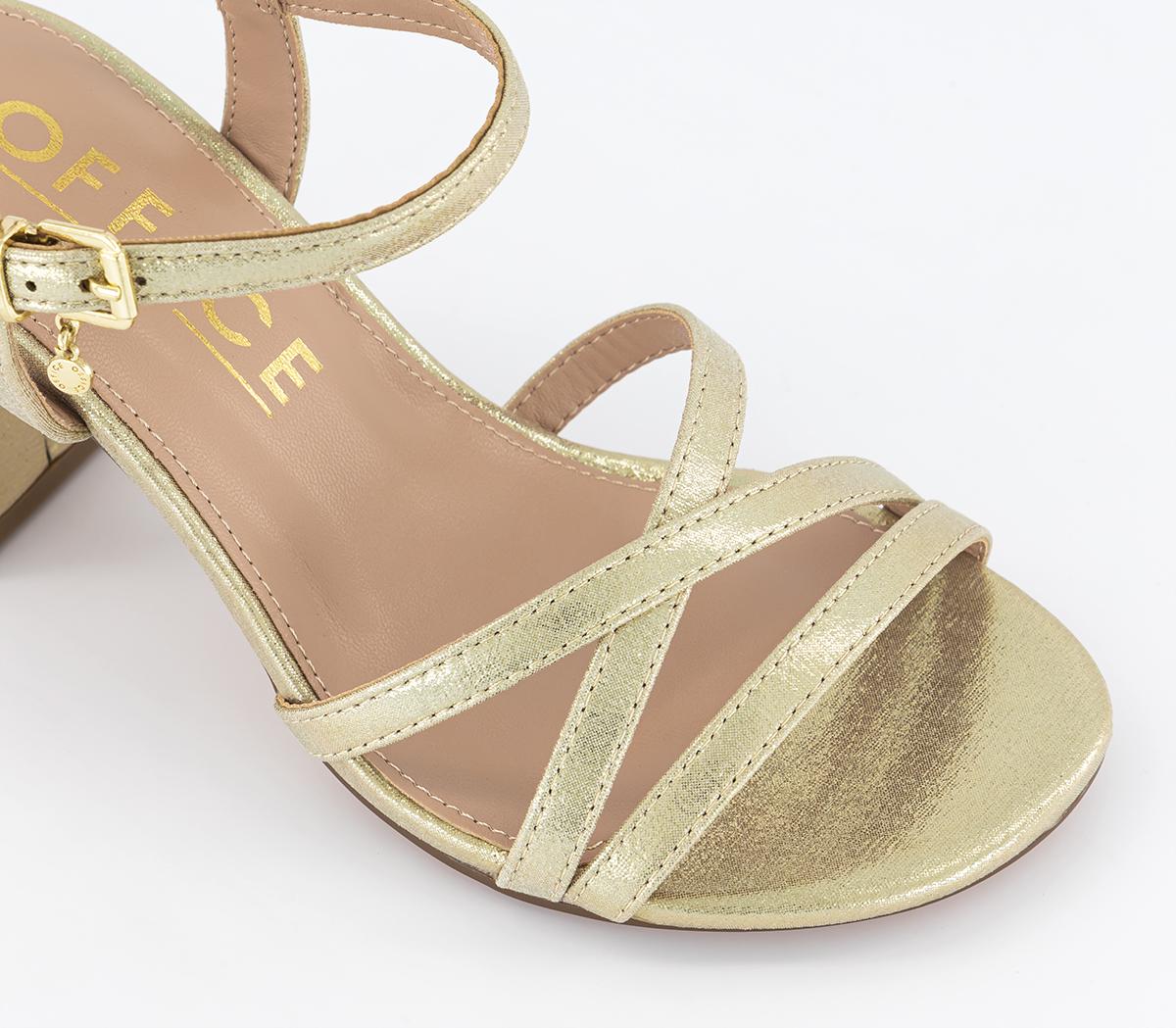OFFICEWide Fit Moonstone Two Part Block HeelsGold Textile
