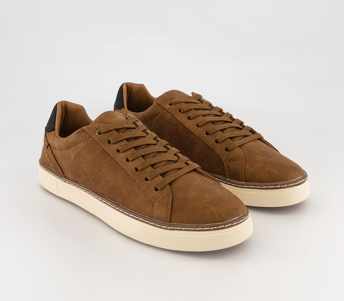 OFFICE Mens Calvert Rand Lace To Toe Sneakers Tan Brown, 7
