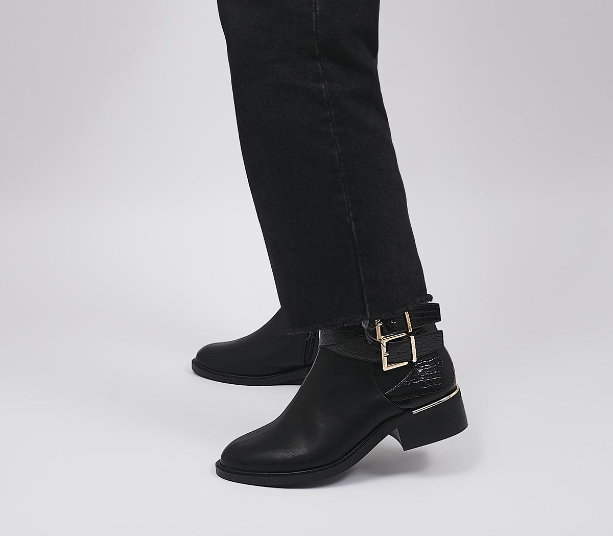 OFFICEWide Fit Ana-Maria Buckle Strap Ankle BootsBlack