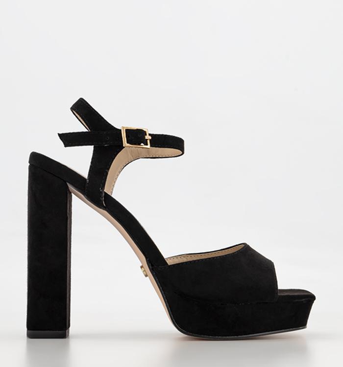 OFFICE Wide Fit Hearty Square Toe Platforms Black Micro