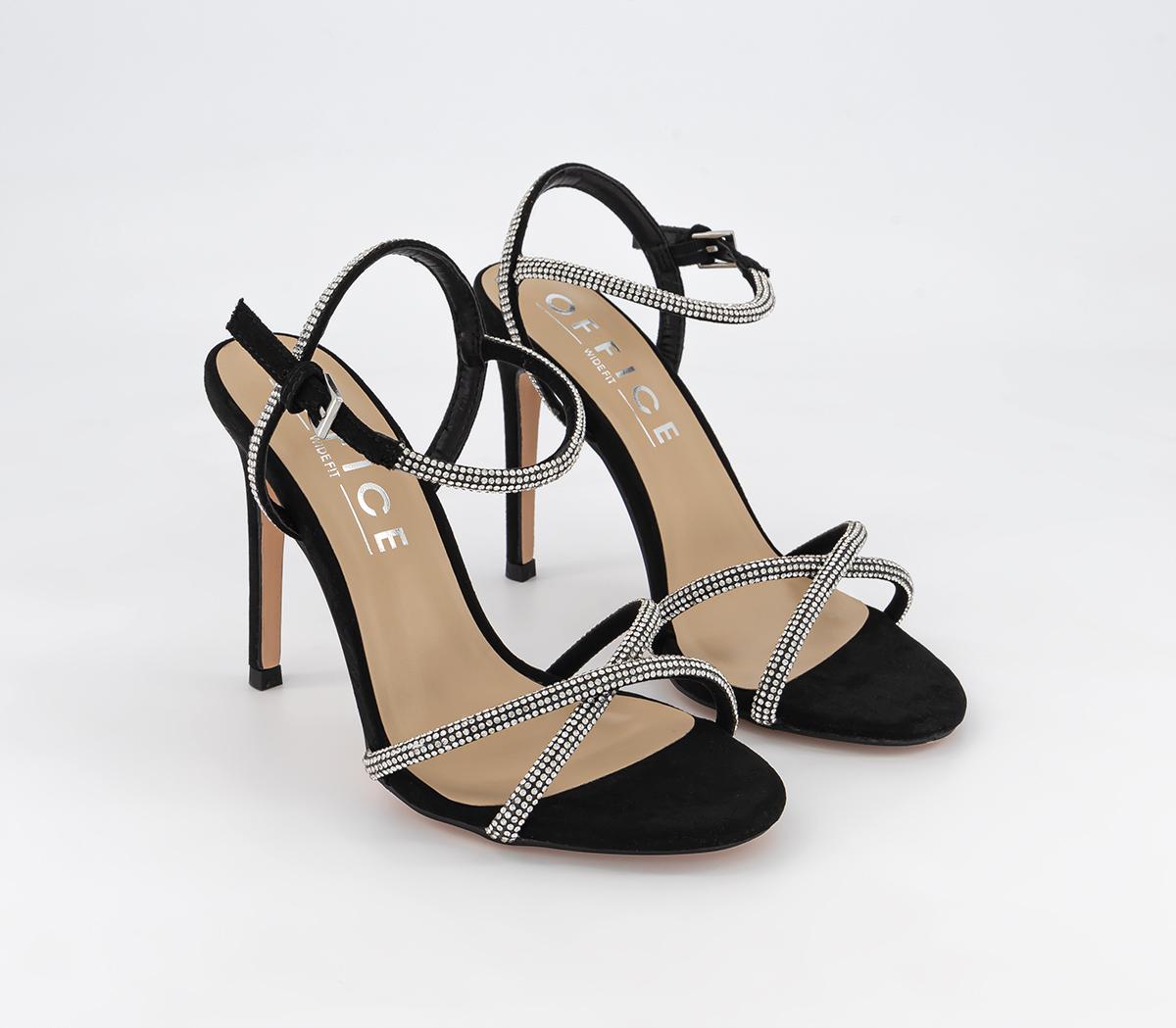 OFFICEWide Fit Honor Embellished Front Strap Heels OFFICEWide Fit Honor Embellished Front Strap HeelsBlack