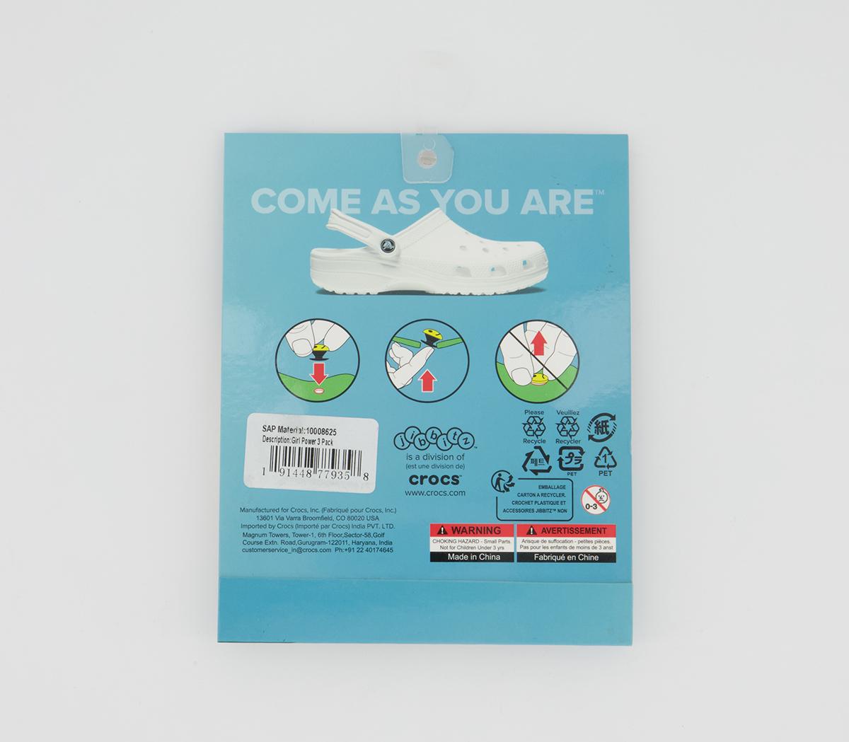 Crocs Girl Power 3 Pack Jibbitz Multi Crocs Girl Power 3 Pack Jibbitz Multi Multi