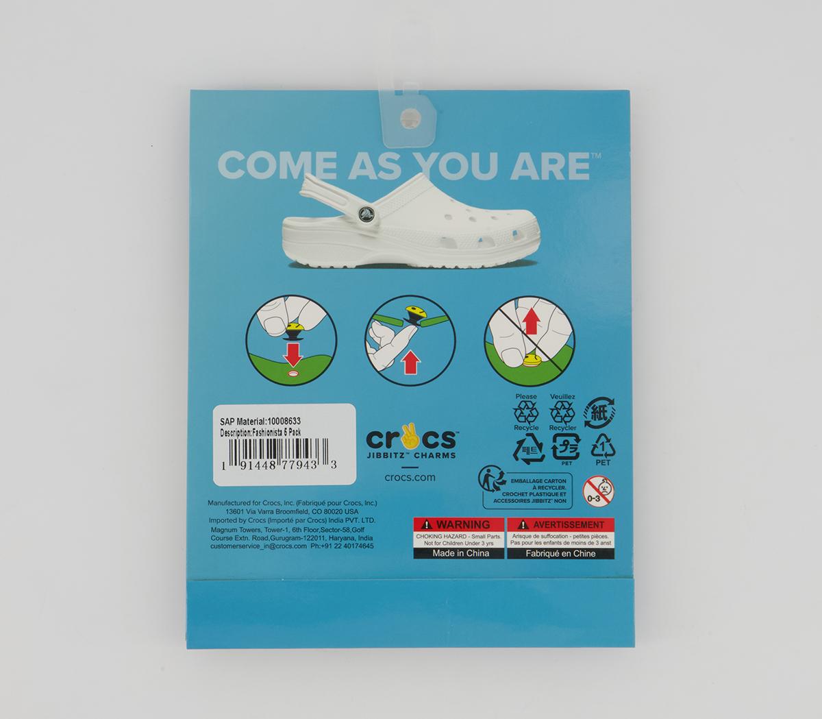Crocs Fashionista 5 Pack Jibbitz Multi Crocs Fashionista 5 Pack Jibbitz Multi Multi