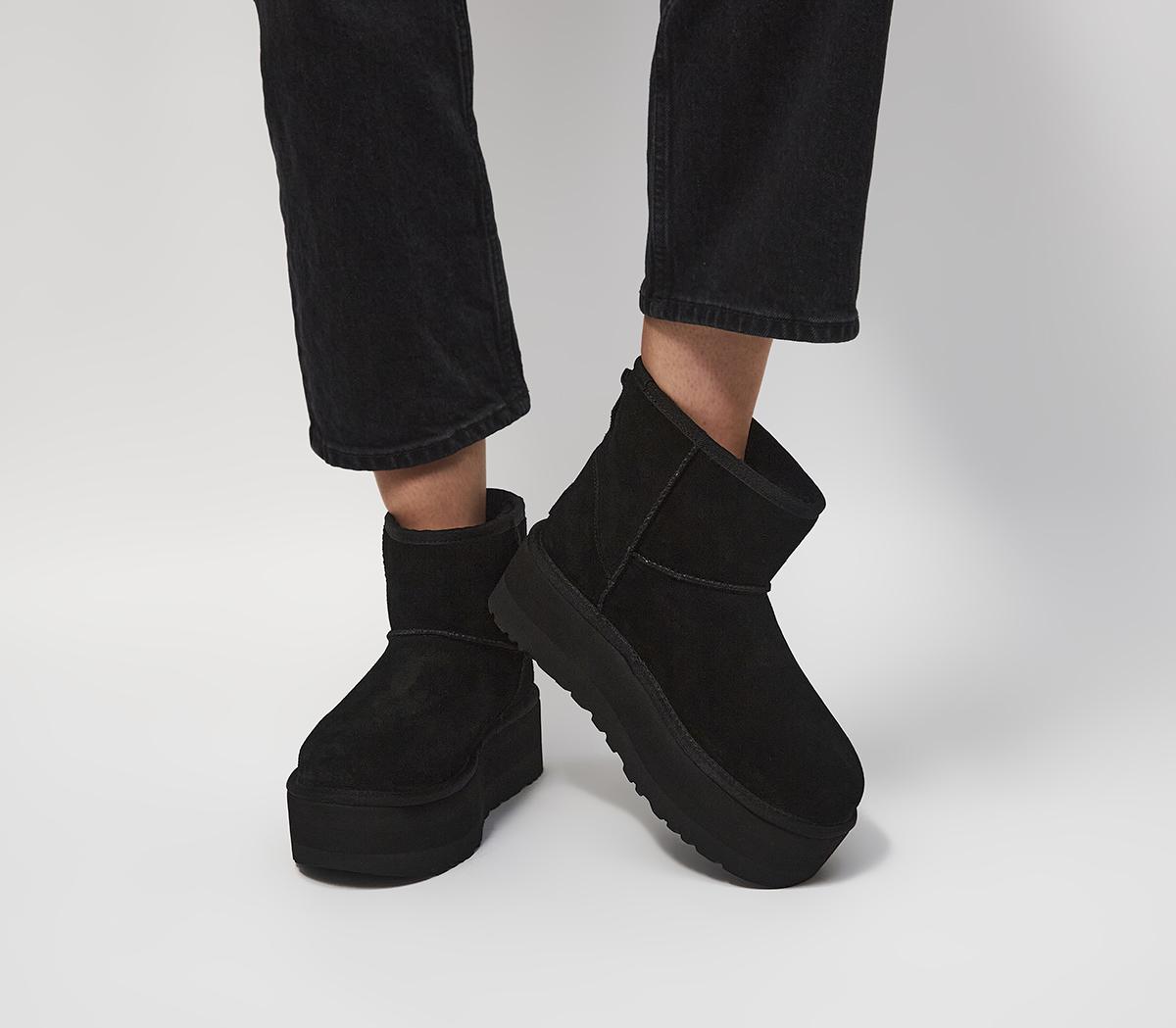 UGG Classic Mini Platform Boots Black - Women's Ankle Boots