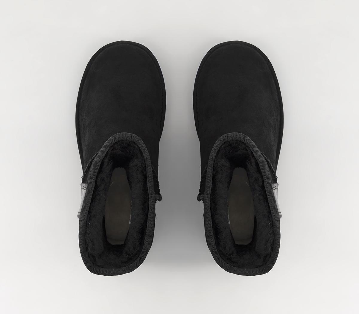 UGG Classic Mini Side Logo II Boots Black - Women's Ankle Boots