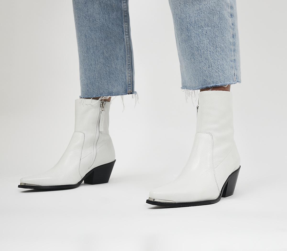 White cowboy discount boots ankle