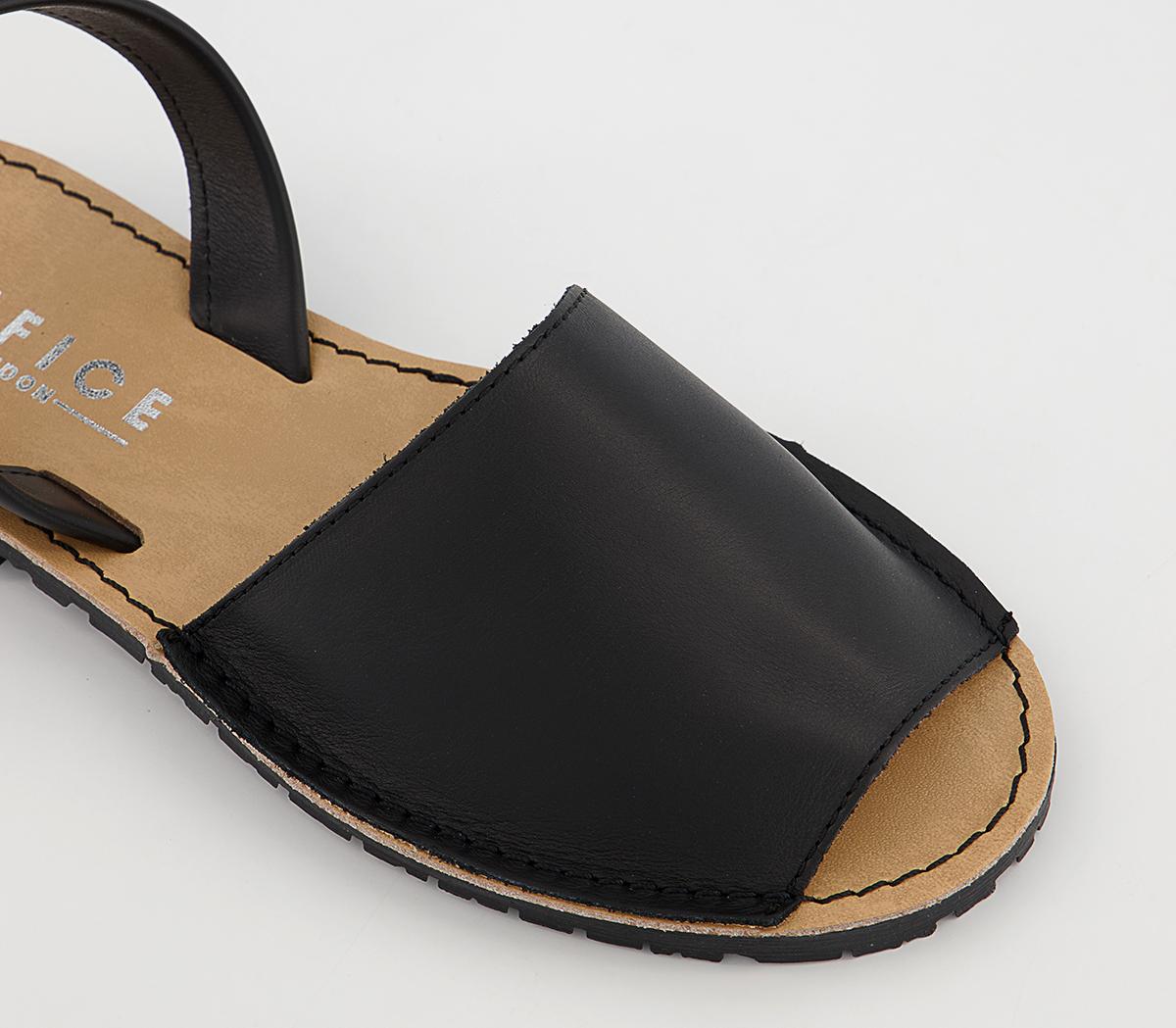OFFICESandra Leather Slingback SandalsBlack Leather