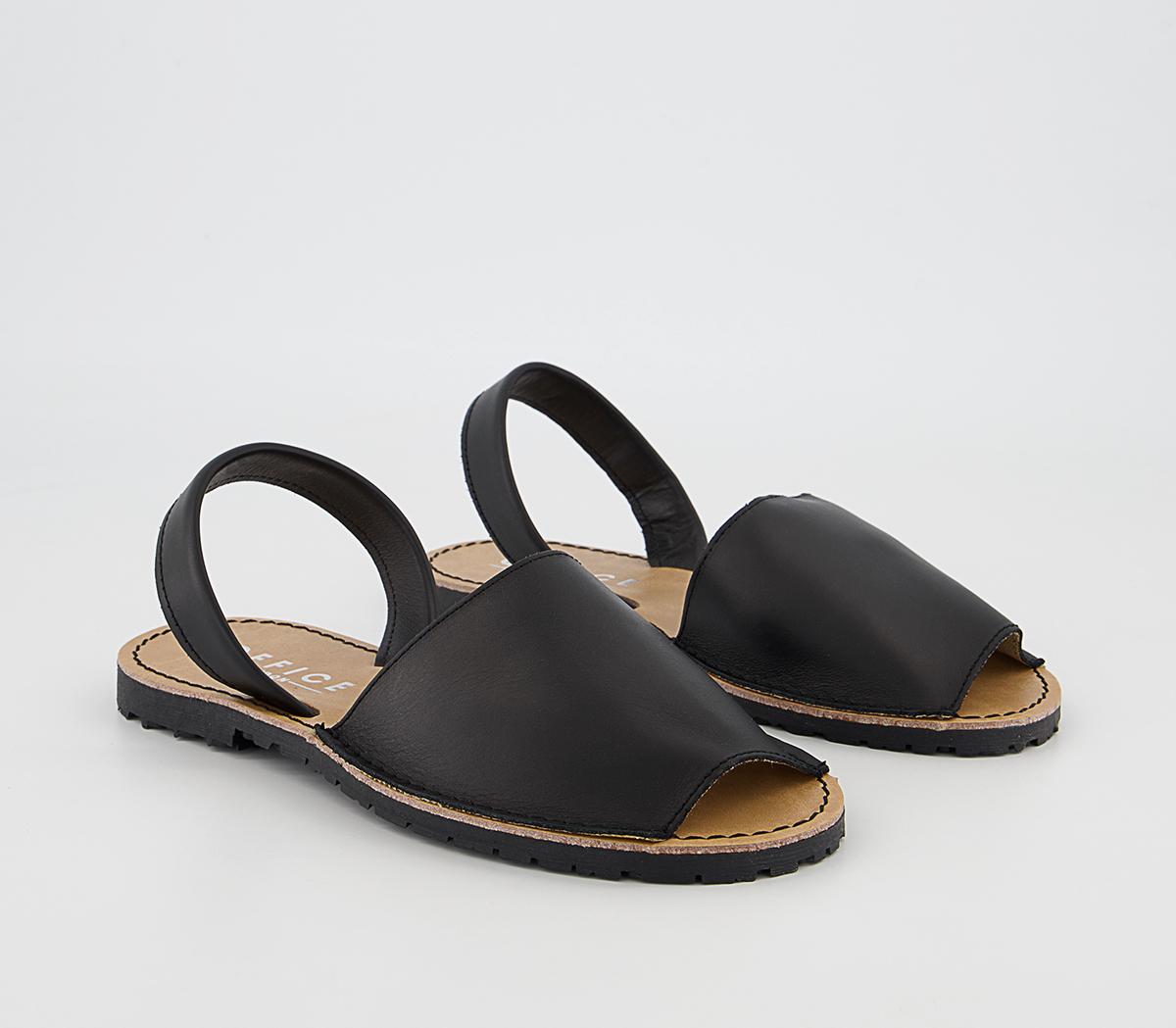 OFFICESandra Leather Slingback SandalsBlack Leather