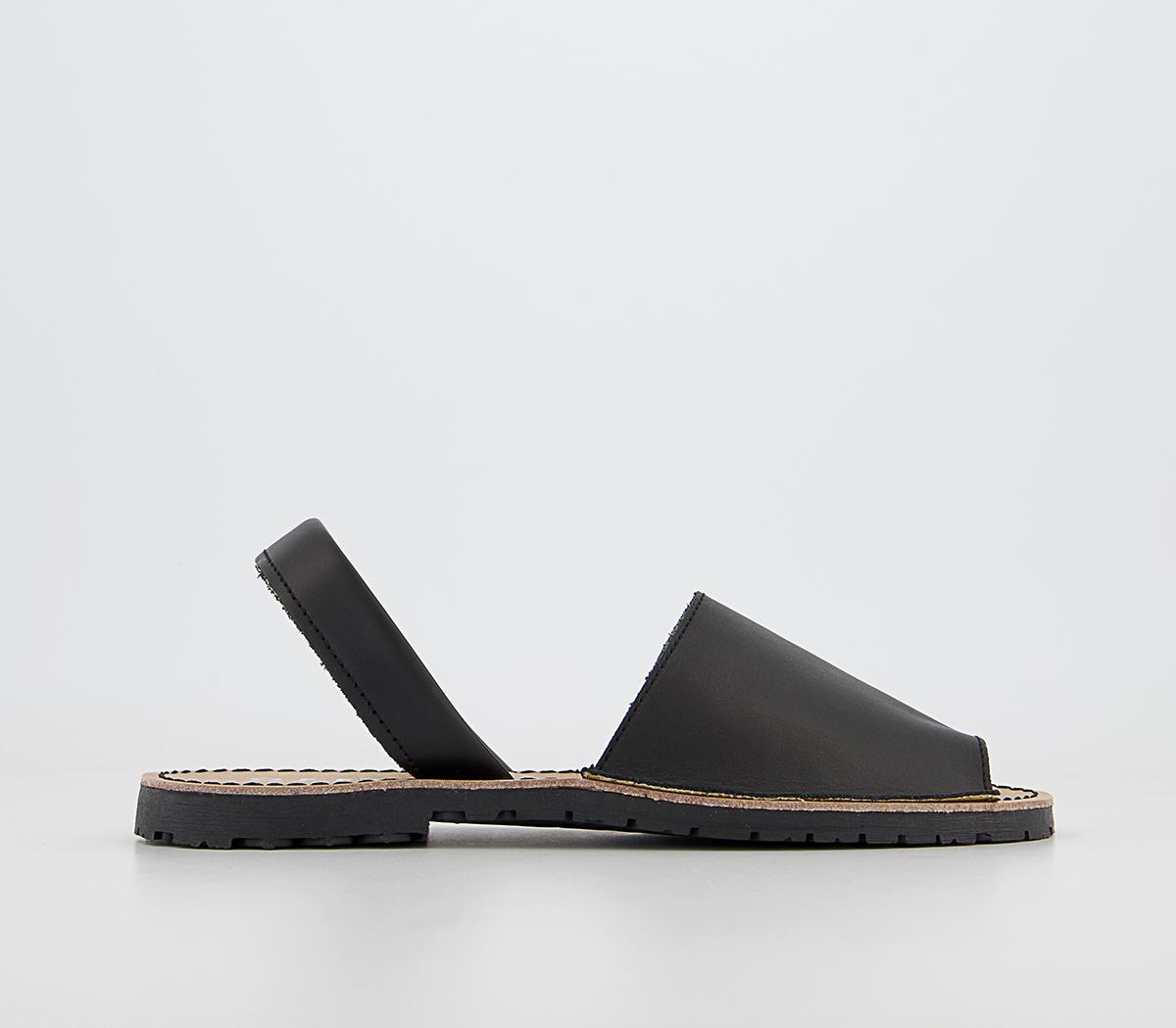 OFFICESandra Leather Slingback SandalsBlack Leather