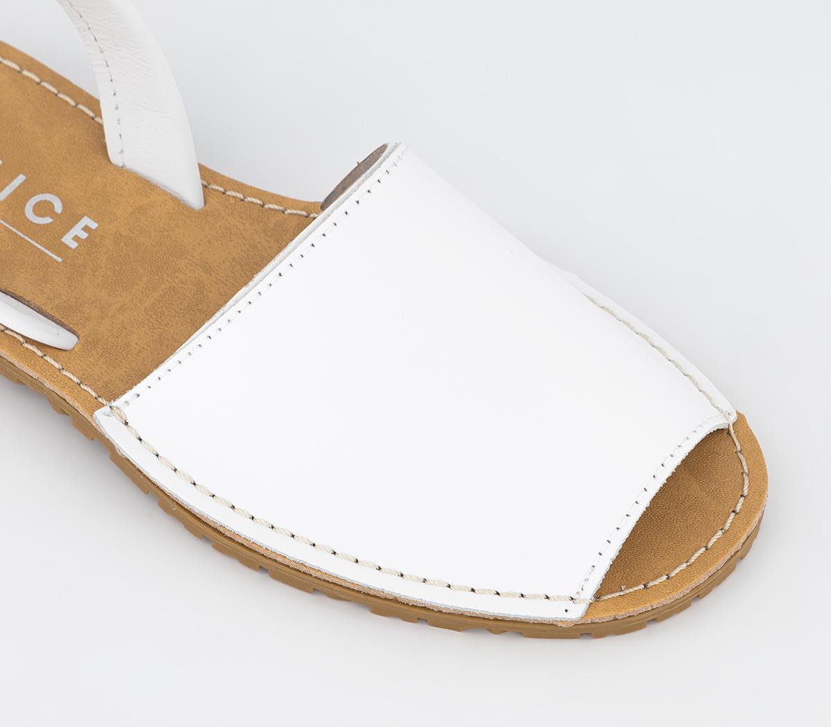 OFFICESandra Leather Slingback SandalsWhite Leather