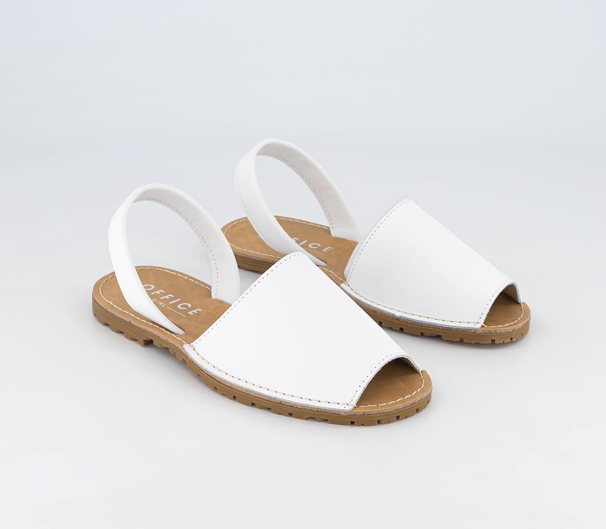 OFFICESandra Leather Slingback SandalsWhite Leather