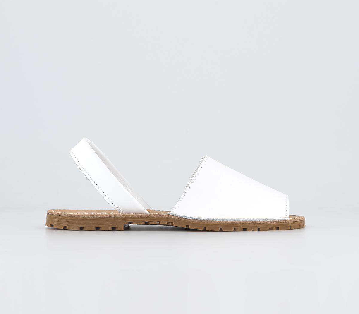 OFFICESandra Leather Slingback SandalsWhite Leather