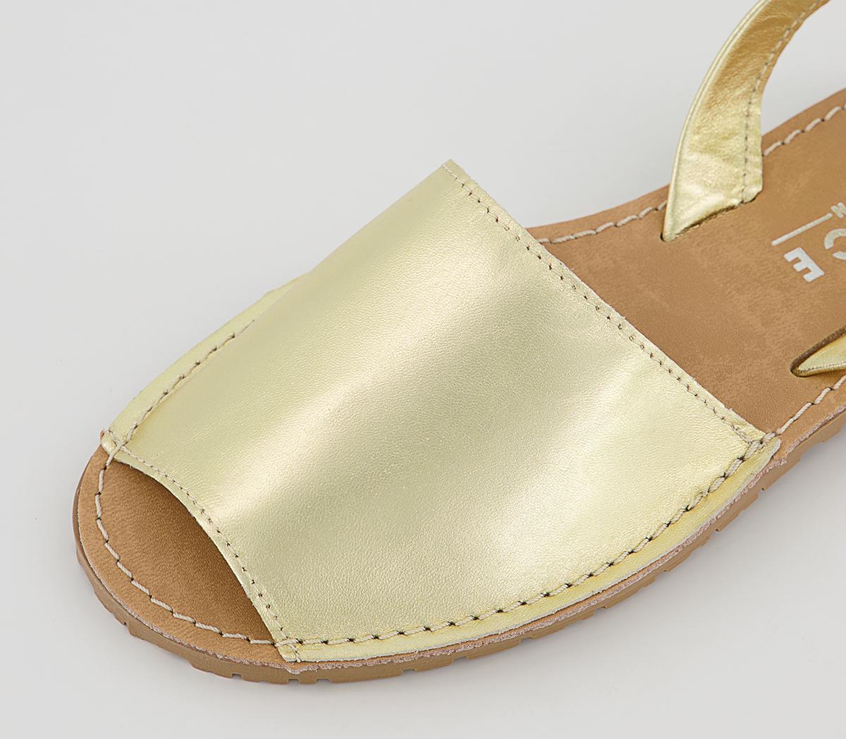 OFFICE Sandra Leather Slingback Sandals Gold Leather - Women’s Sandals