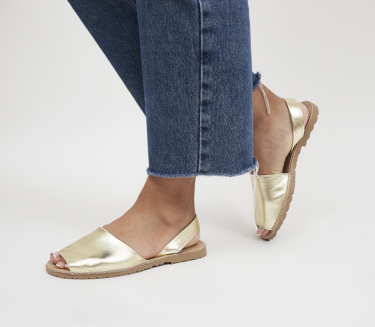 OfficeSandra Leather Slingback SandalsGold Leather