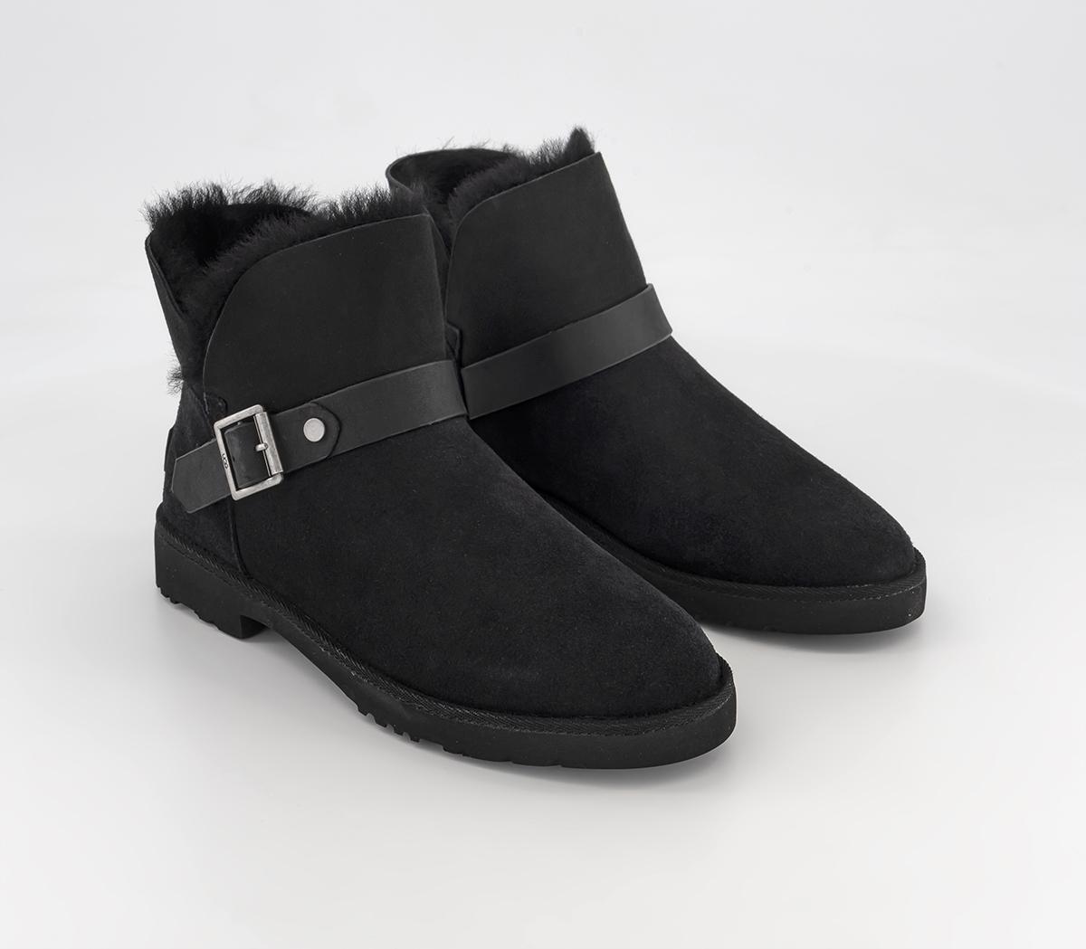 UGG Romely Short Buckle Boots Black - Women’s Ankle Boots