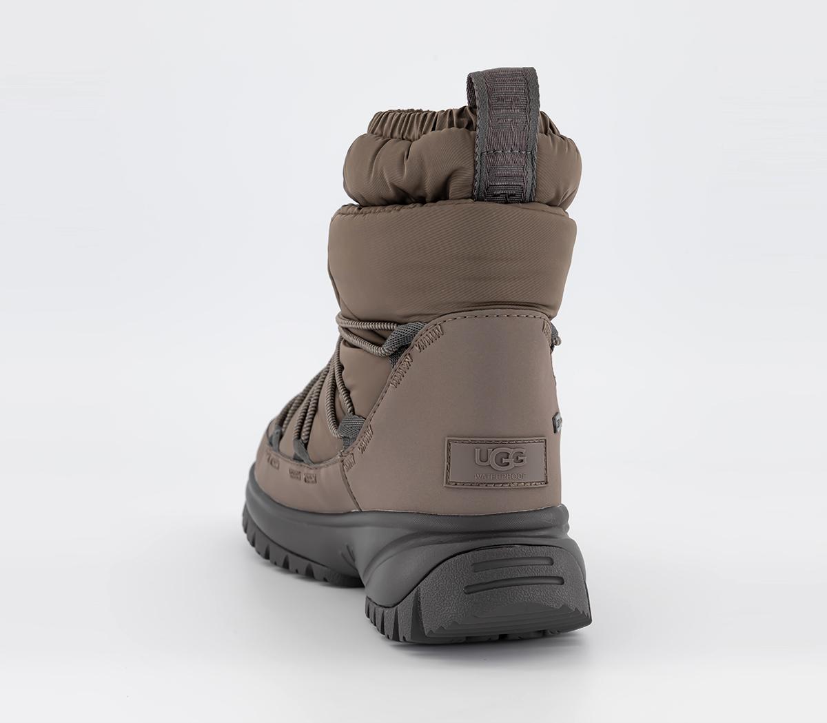 UGG Yose Puff Mid Boots Walnut Brown - Women's Ankle Boots
