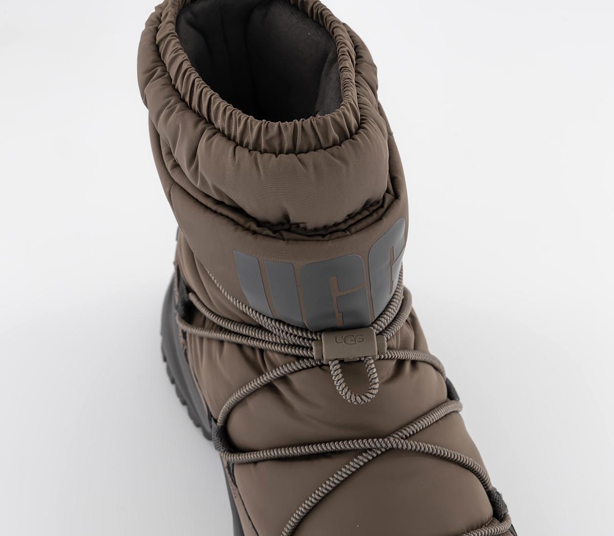 UGG Yose Puff Mid Boots Walnut Brown - Women's Ankle Boots