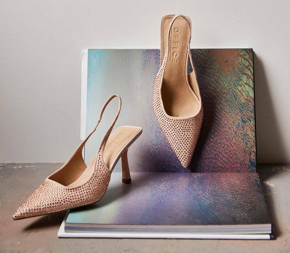 OFFICE Wide fit Maxi Hot Fix Slingback Courts Rose Gold - Main Image