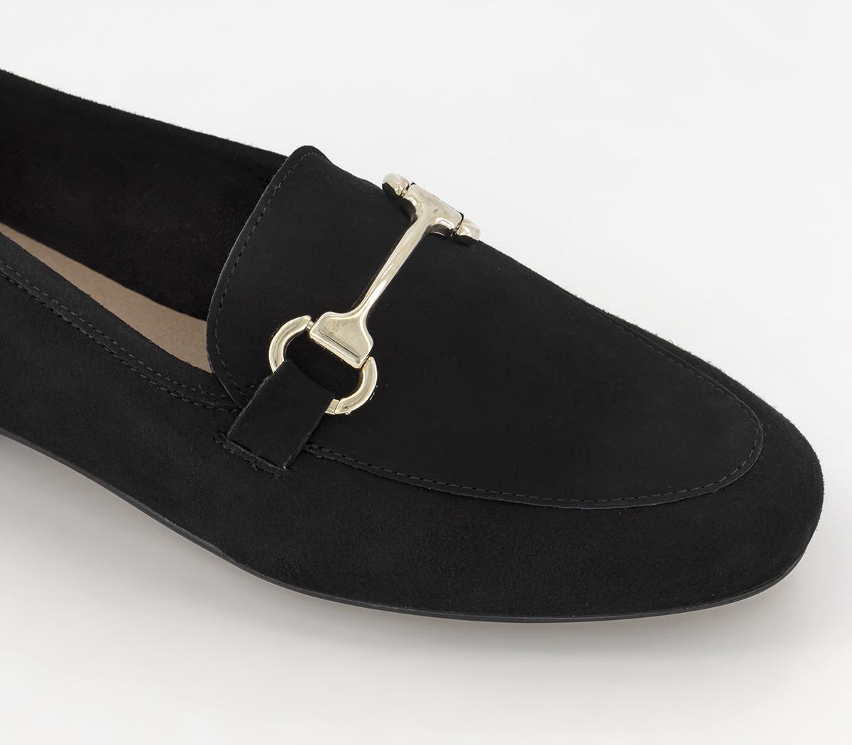 OFFICE Wide Fit Fairmont Snaffle Loafers Black Suede Women's Wide Fit