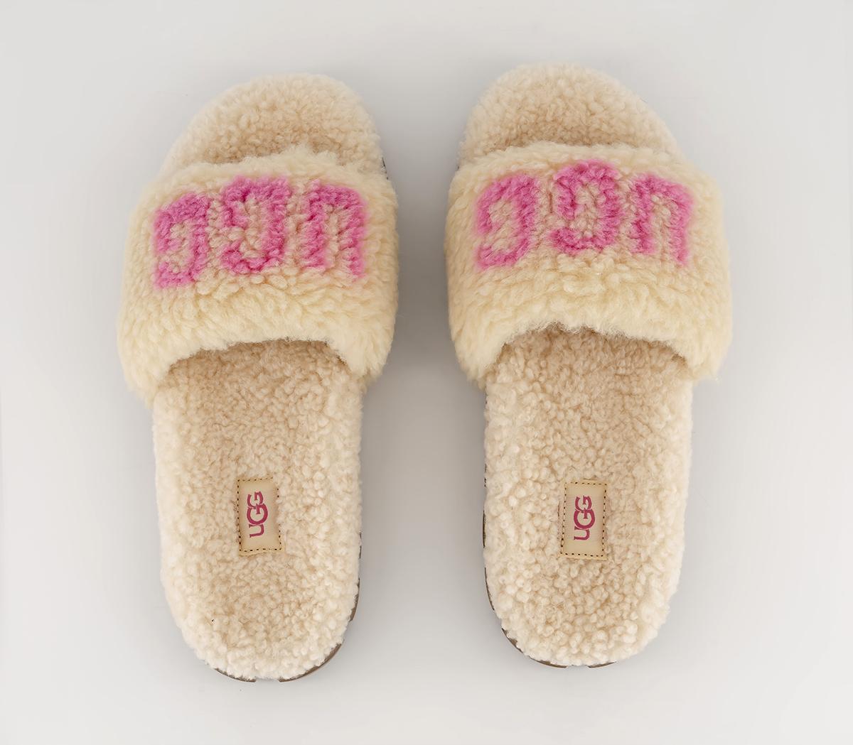UGG Cozetta Curly Graphic Slippers Natural Carnation - Premium Gifts