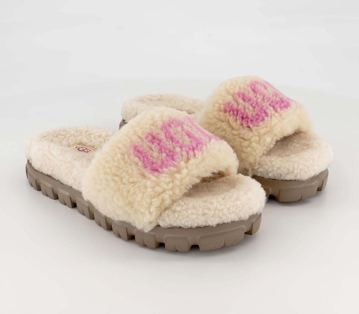 UGG Cozetta Curly Graphic Slippers Natural Carnation Premium Gifts