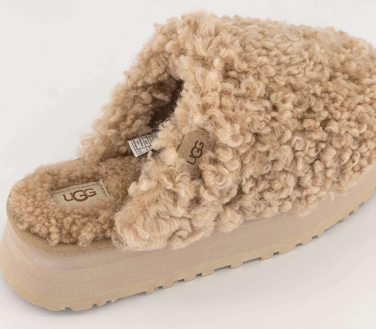 UGG Maxi Curly Platform Slippers Sand - UGG Slippers