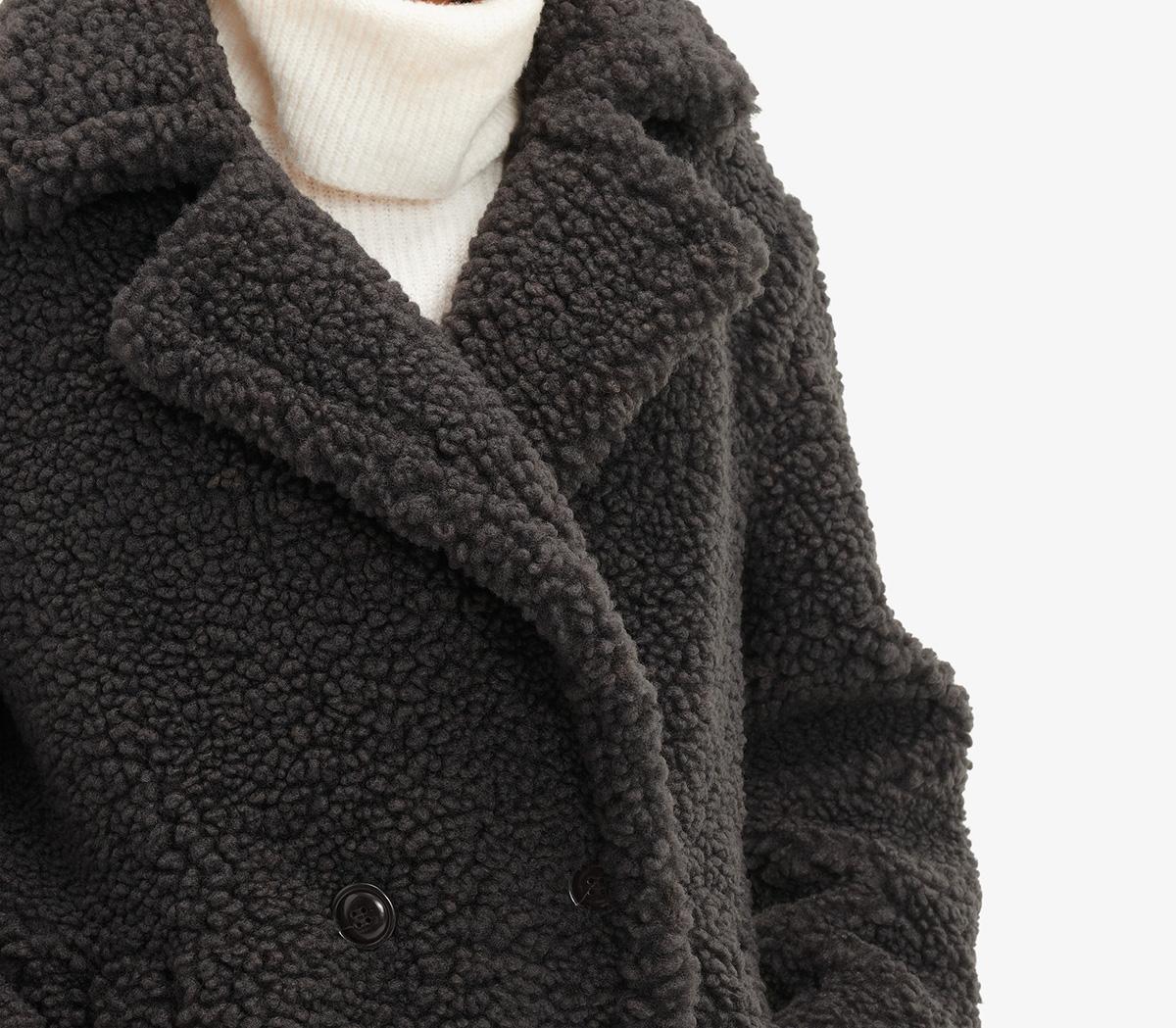UGGGertrude Long Teddy Coat UGGGertrude Long Teddy CoatInk Black