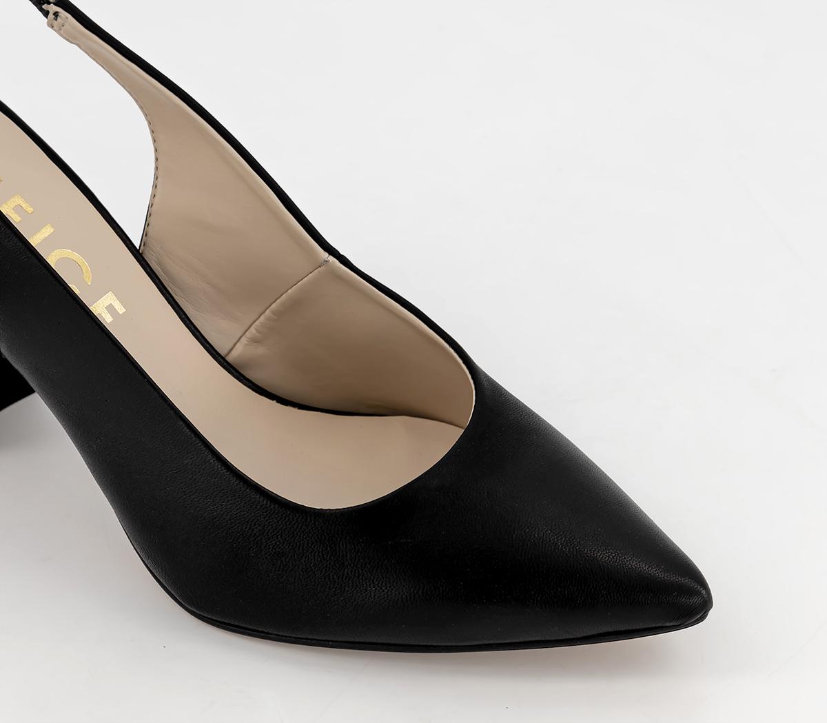 OFFICEWide Fit Manhattan Court Heels Black Leather