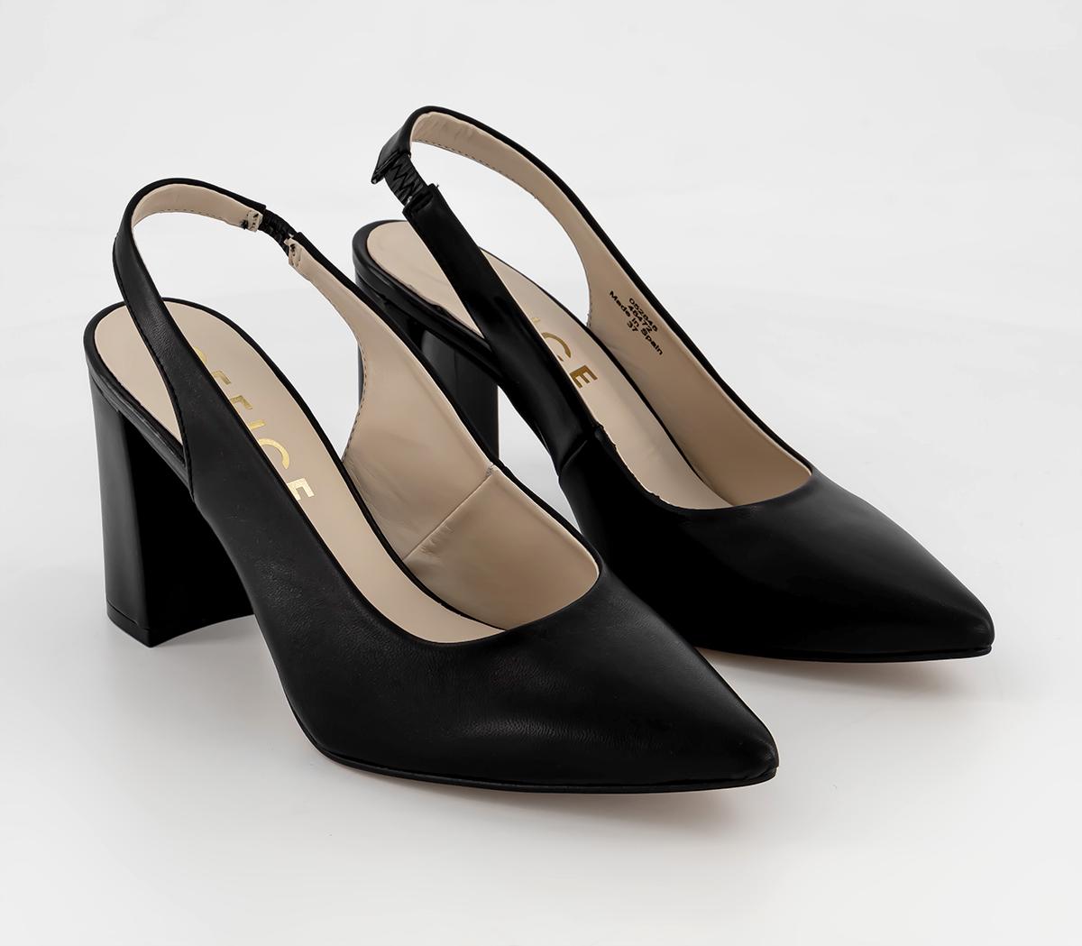 OFFICEWide Fit Manhattan Court Heels Black Leather