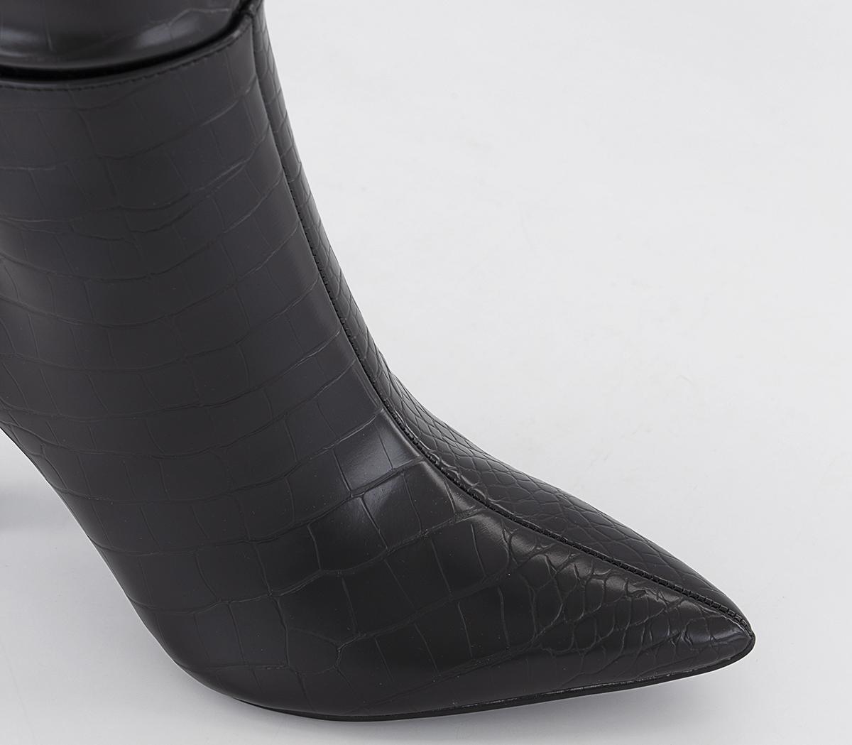 OFFICEWide Fit Kitty Croc Knee Boots OFFICEWide Fit Kitty Croc Knee BootsBlack Croc