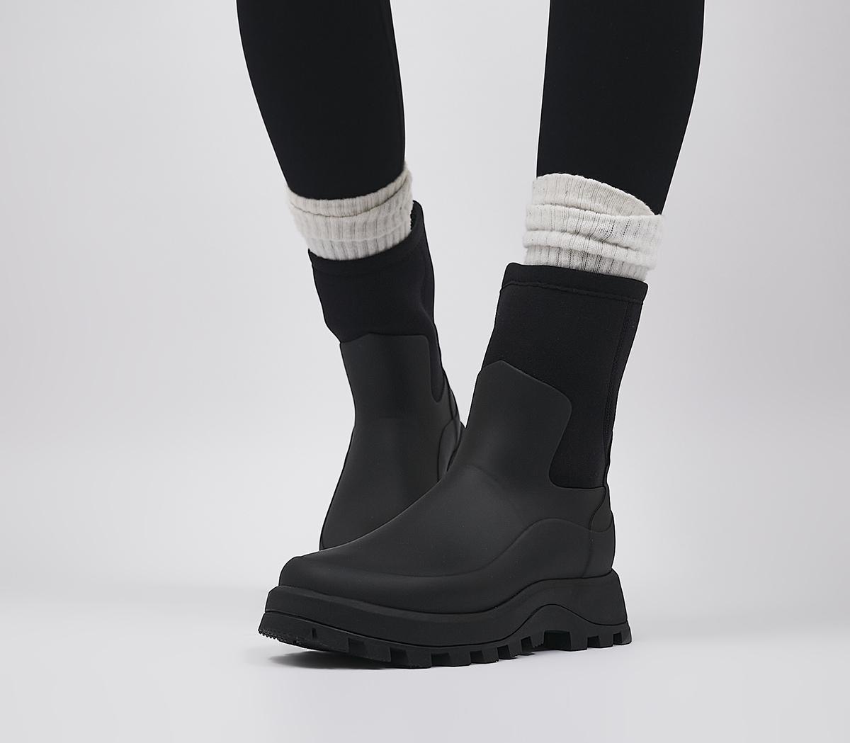Hunter City Explorer Short Boots Black - Women's Ankle Boots
