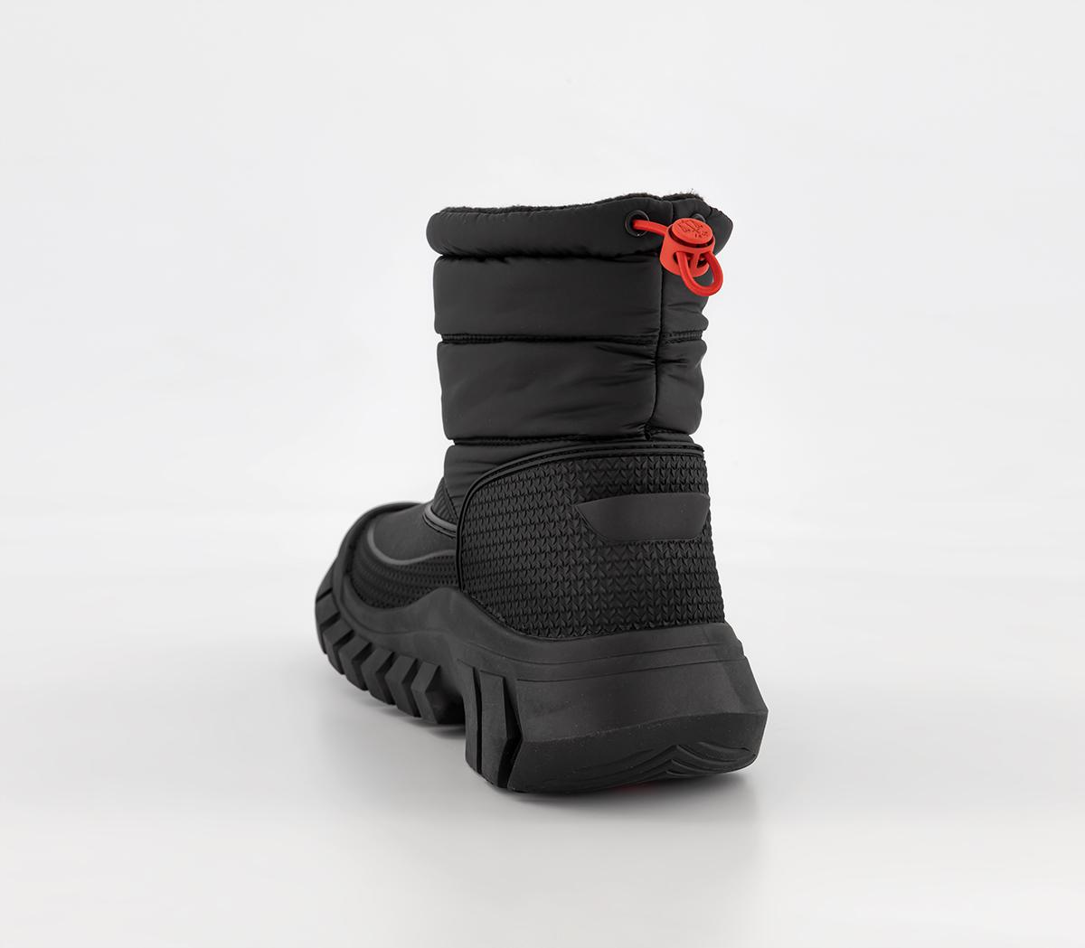 Hunter Intrepid Short Snow Boots Black Women's Ankle Boots