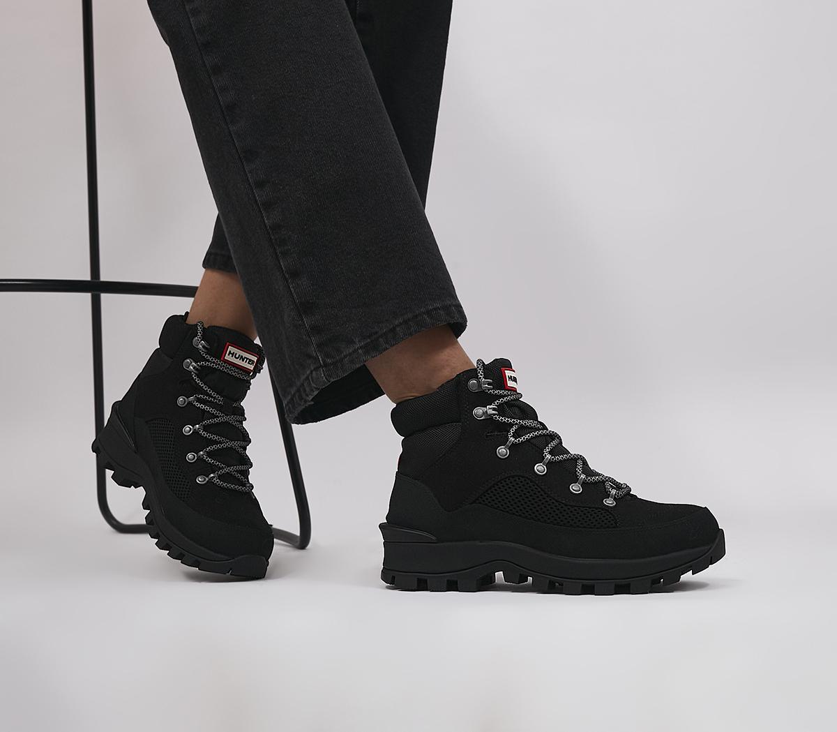 ◆HUNTER◆ UNISEX Explorer Ankle Zipper Platform Boots Black Hunter Explorer Boots Black - Women's Ankle Boots
